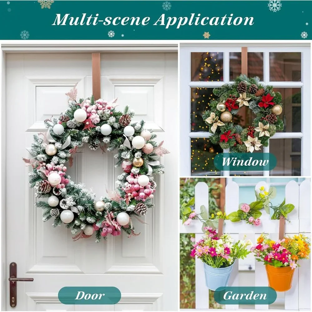 12-Inch Over The Door Wreath Hanger - Holds Up to 20 lbs, Perfect for Holidays